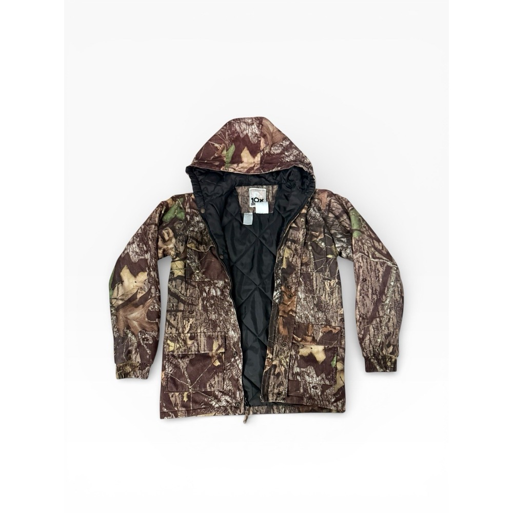 10X Mossy Oak Men's Vintage Camo Hunting Zip-Up Hoodie Sz Small